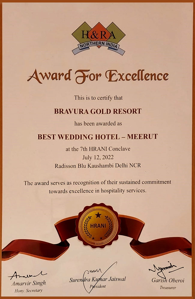 awarded-as-best-wedding-hotel-meerut-at-the-7th-hrani-conclave